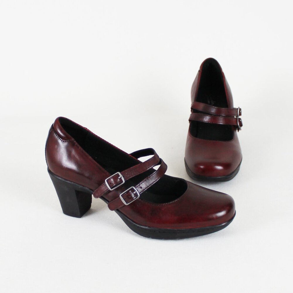 Clarks Bendables Leather Mary Jane Cone Heel Shoes